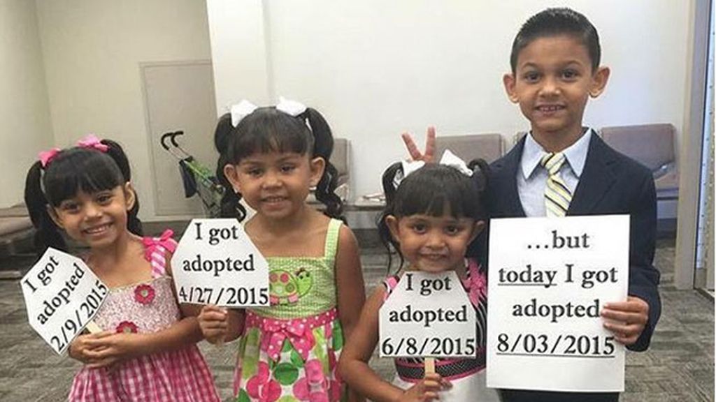 Las imágenes de alegría de los niños el día que son adoptados