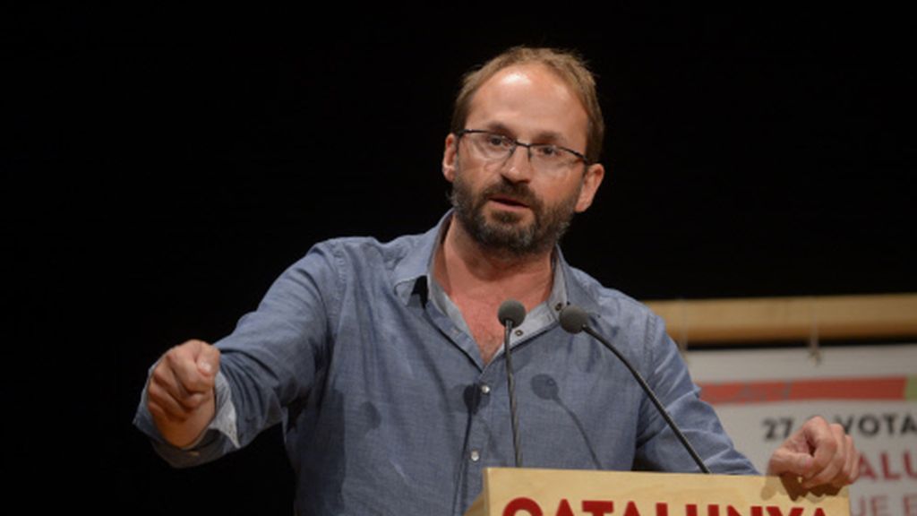 El político Joan Herrera durante un acto electoral