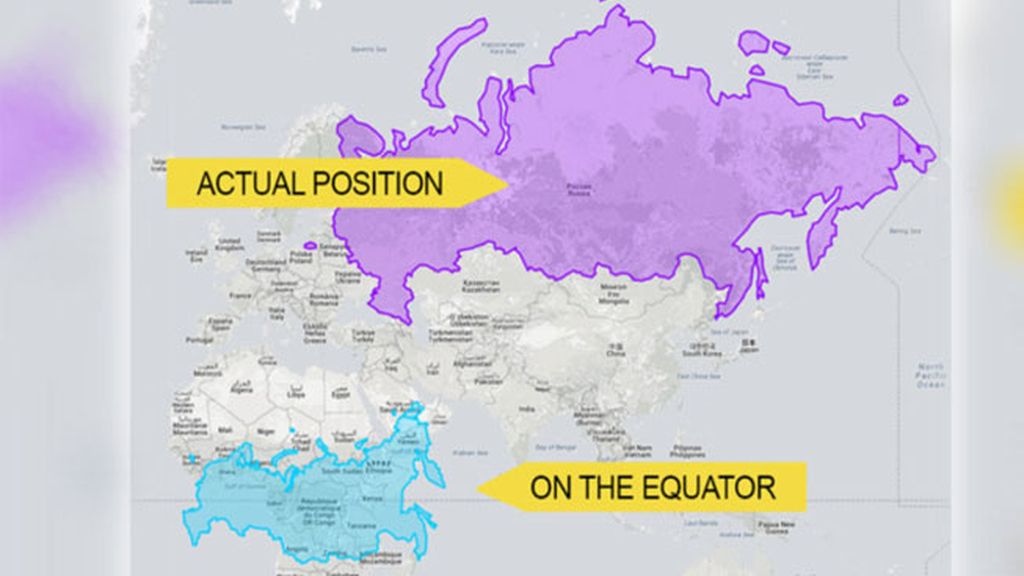 La proyección de Mercator distorsiona el tamaño de los países