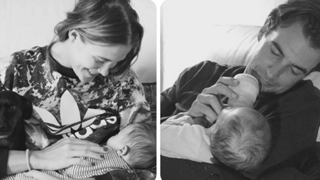 A Lis, Patricia de da el pecho y Álex, el biberón