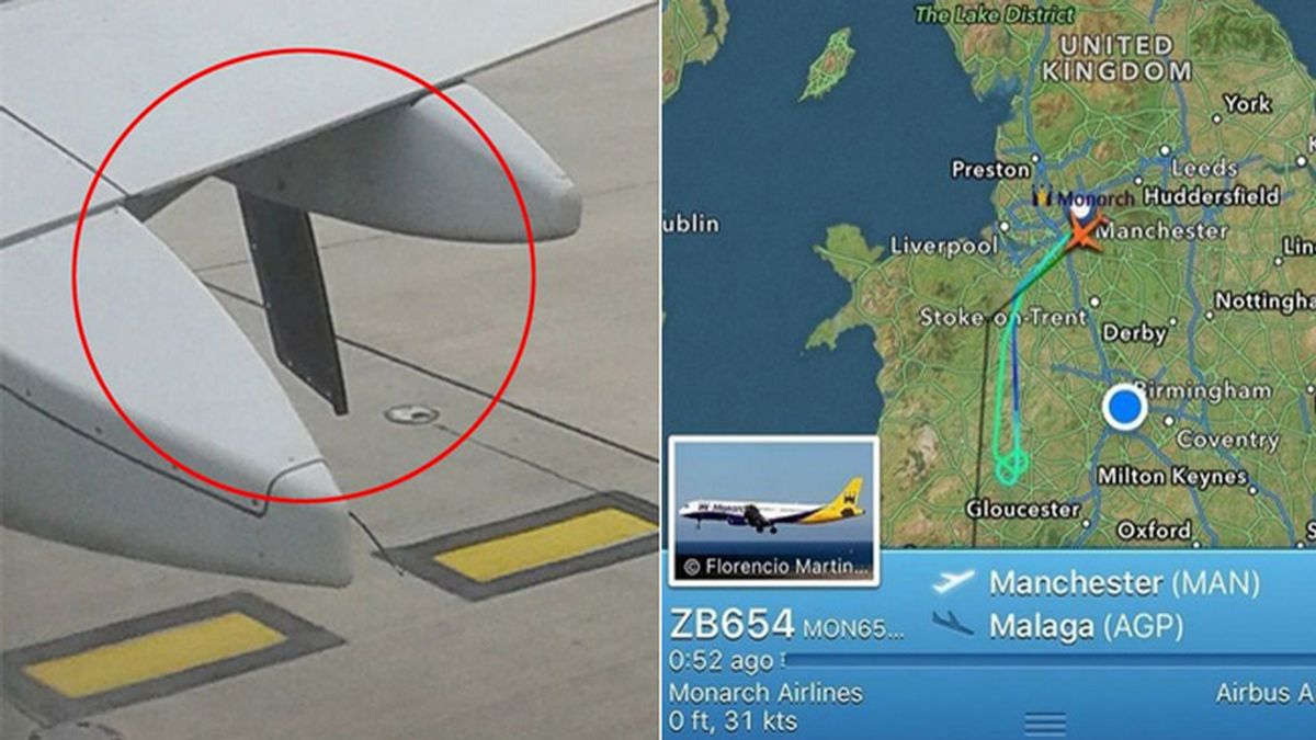 Un avión que volaba a Málaga vuelve a Manchester al llevar un trozo de ala “colgando”