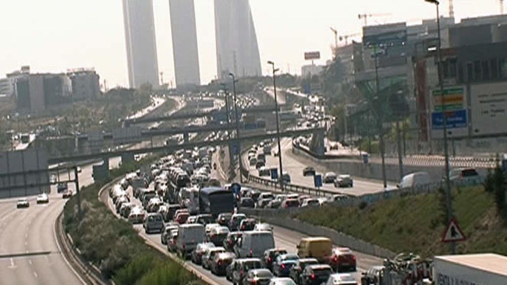 Atasco a la entrada de la capital
