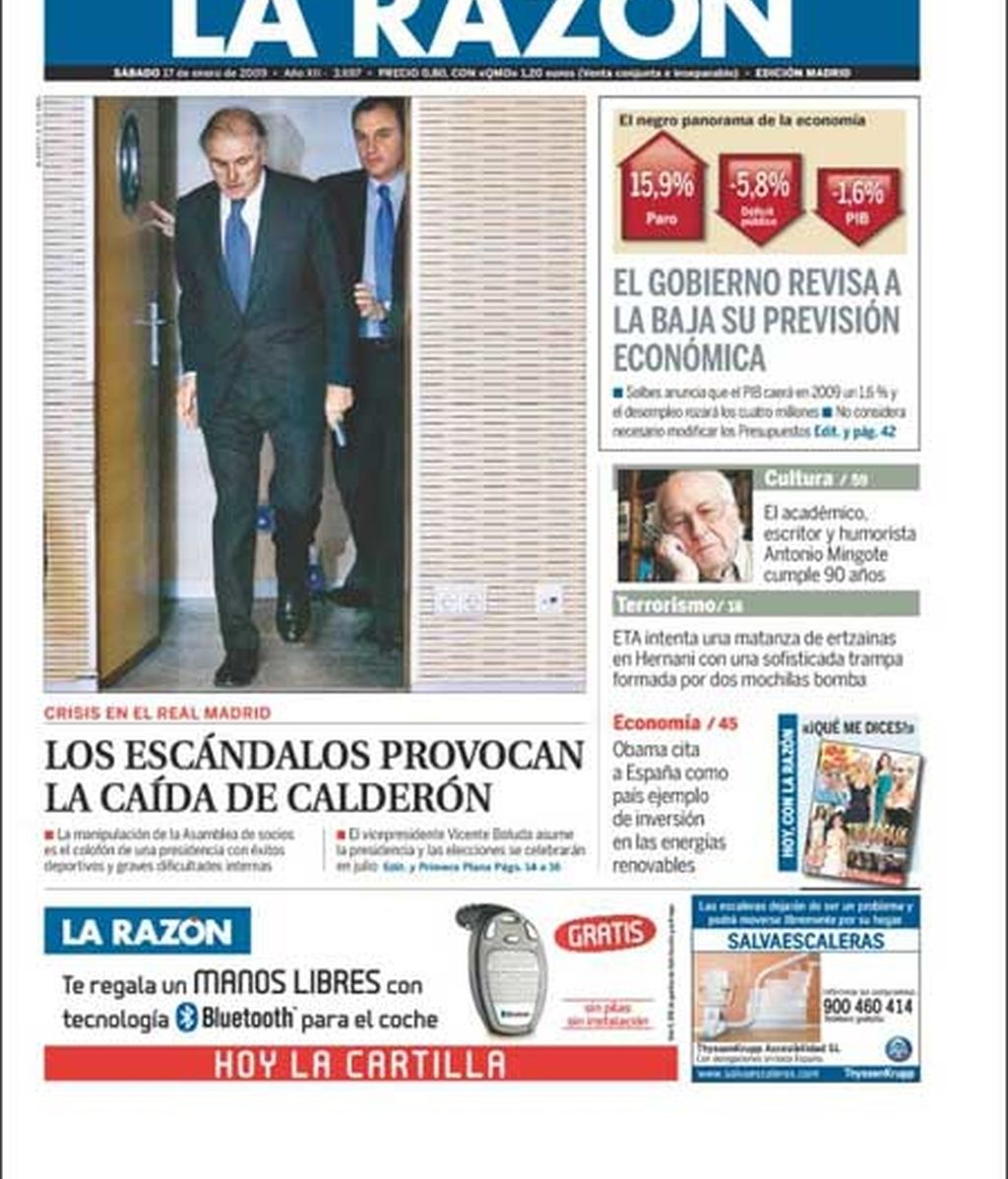 La marcha de Calderón en las portadas