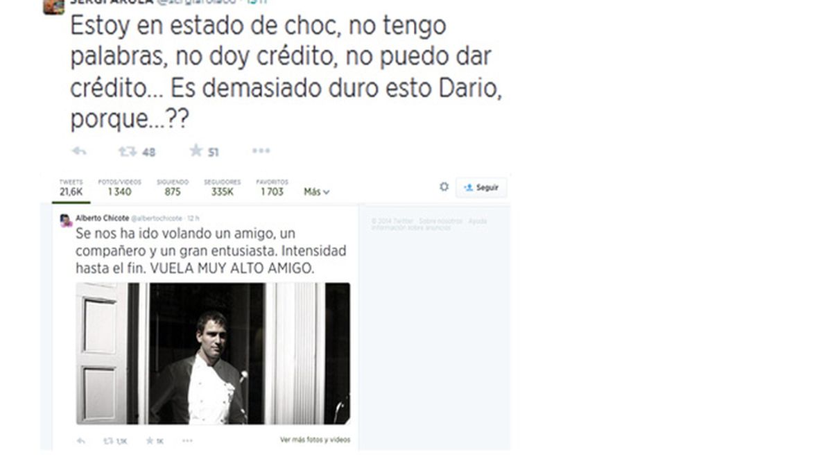 Twitter llora la muerte de Darío Barrio