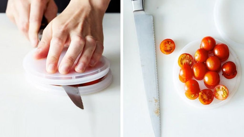 Cortar tomates cherry