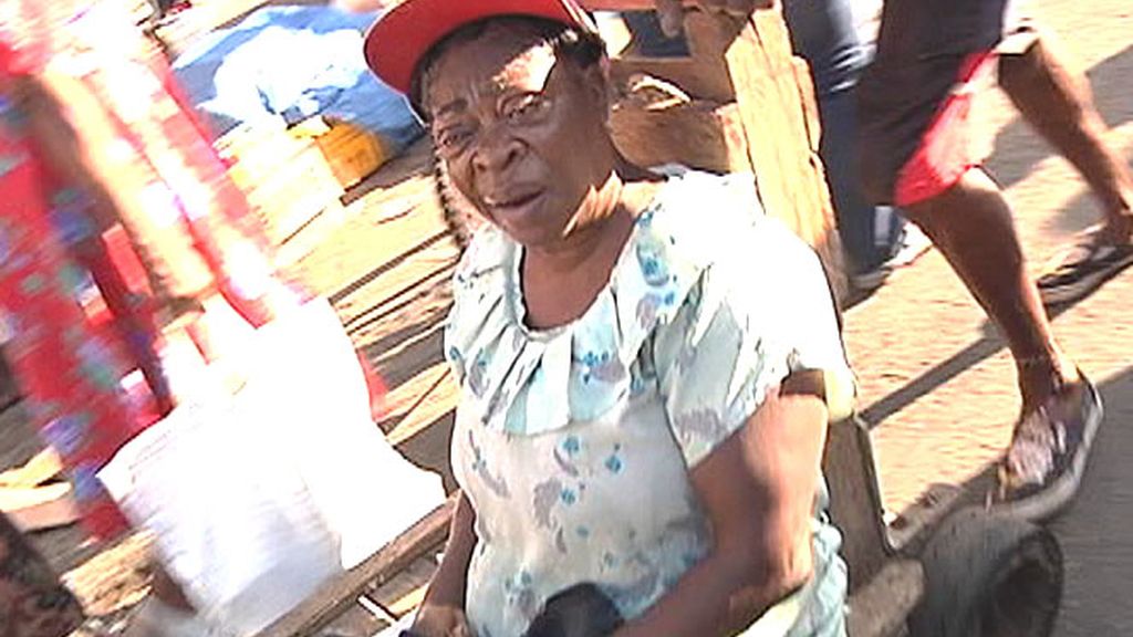 Una mujer con carrito, estampa típica de Jamaica