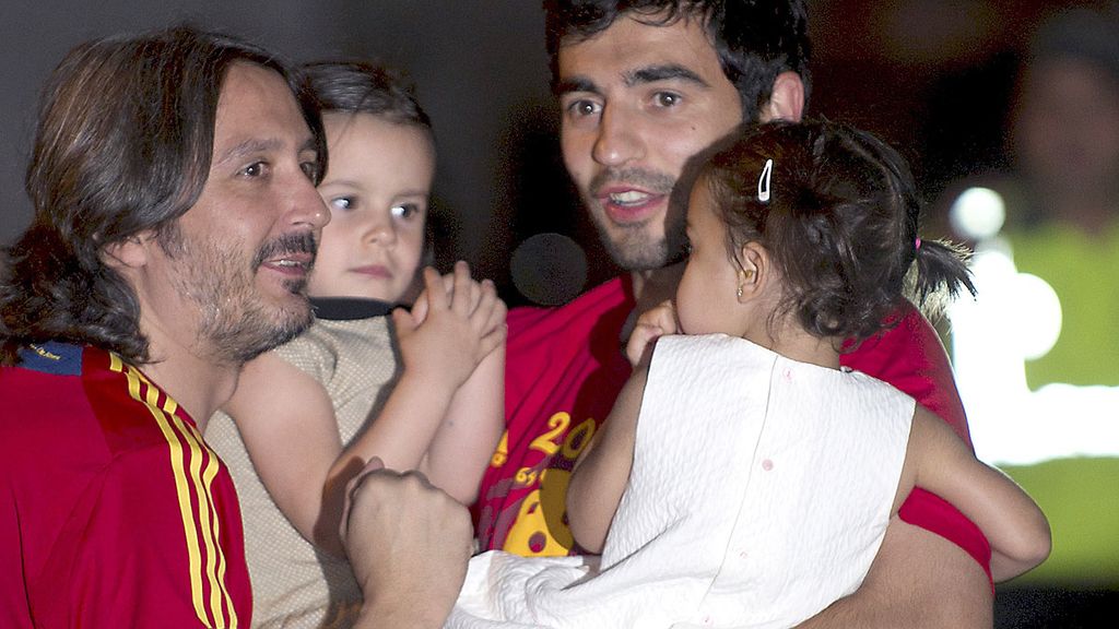 Albiol durante la fiesta de la Selección española