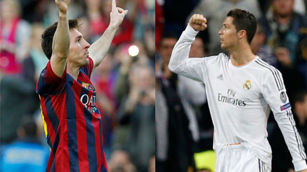Messi y Cristiano de frente
