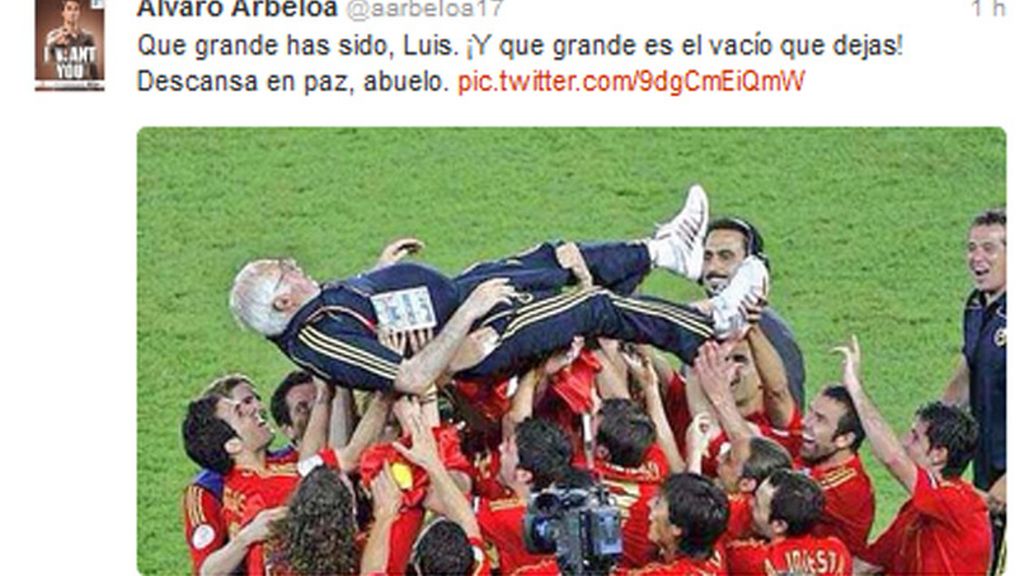 Triste adiós a Aragonés en Twitter