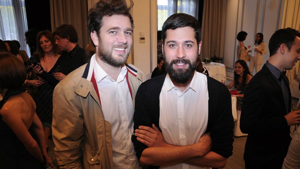 Valerio Canals y el diseñador Moisés Nieto en el Hotel Palace