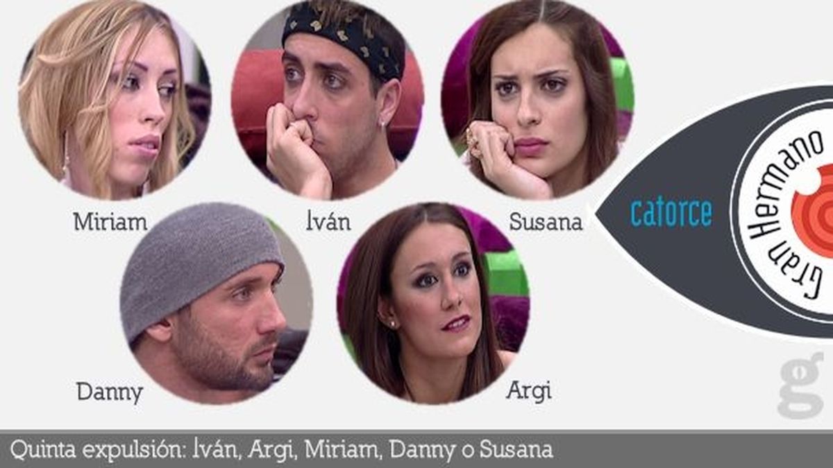 Quinta expulsión: Iván, Argi, Danny, Miriam o Susana