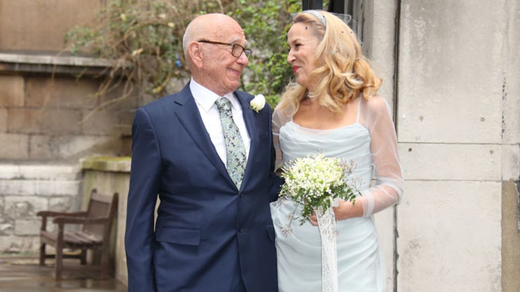 Rupert Murdoch y Jerry Hall colorean de azul su boda religiosa en pleno centro de Londres