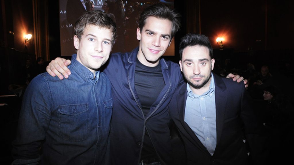 Los actores Álvaro Cervantes, Marc Clotet y Juan Antonio Bayona, director de "Lo imposible"