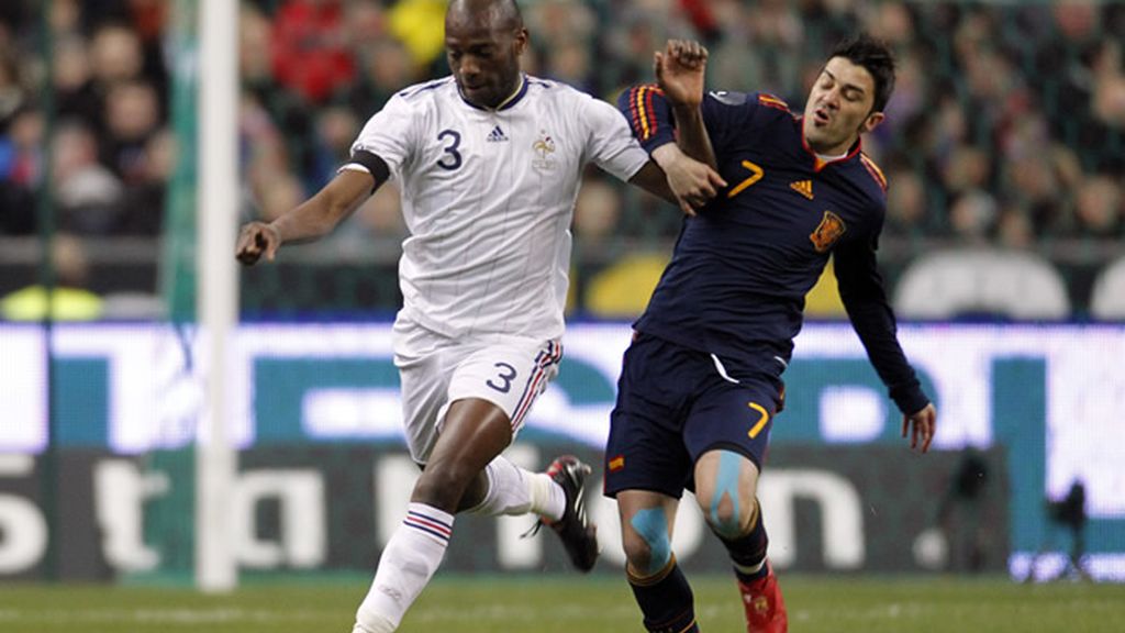 David Villa, en acción con Cianci