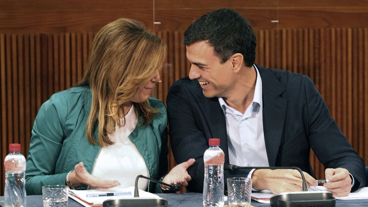 Susana Díaz con Pedro Sánchez, en el Consejo Político Federal del partido que se ha celebrado en Zaragoza. Foto: EFE