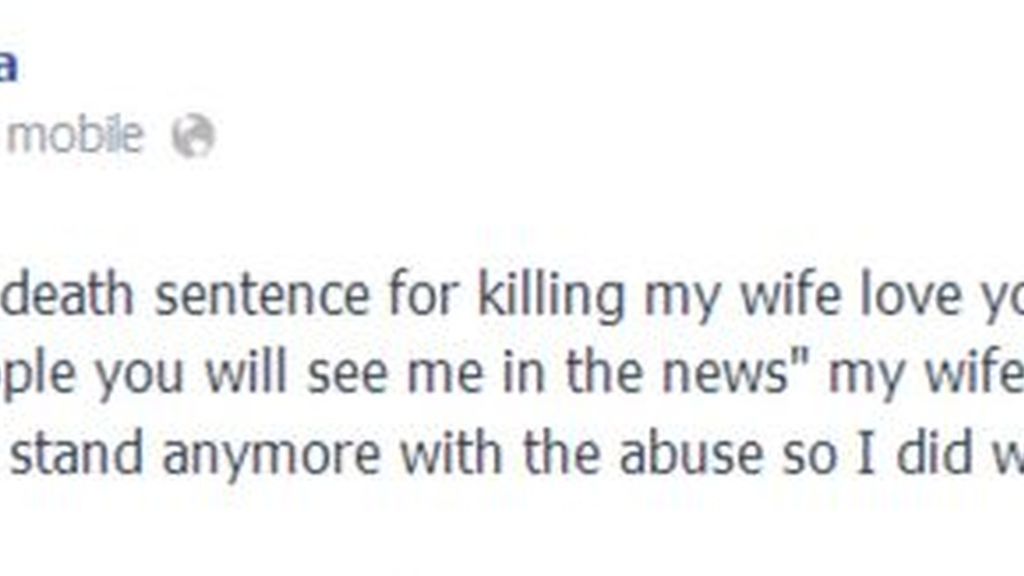 Mata a su mujer y lo confiesa en Facebook