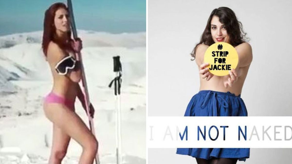 Campaña de apoyo en las redes sociales a la esquiadora libanesa que posó semidesnuda
