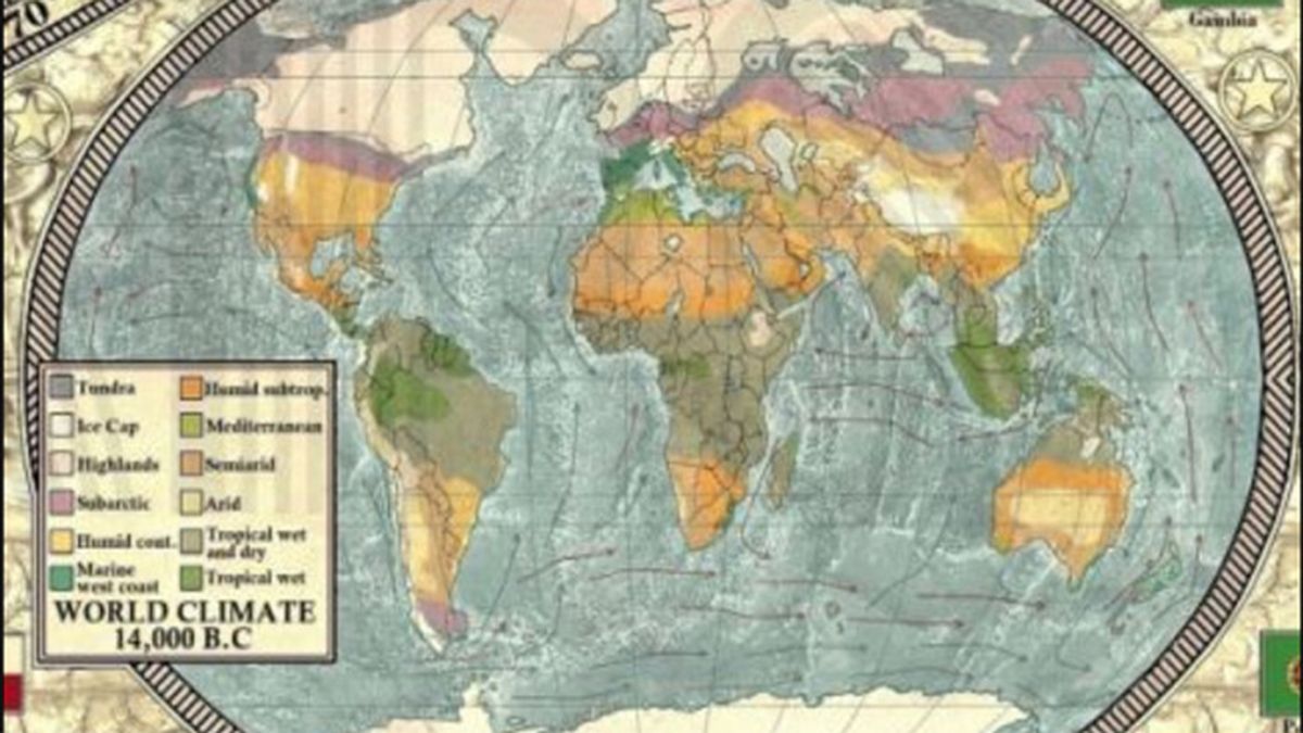Mapa de la era glacial