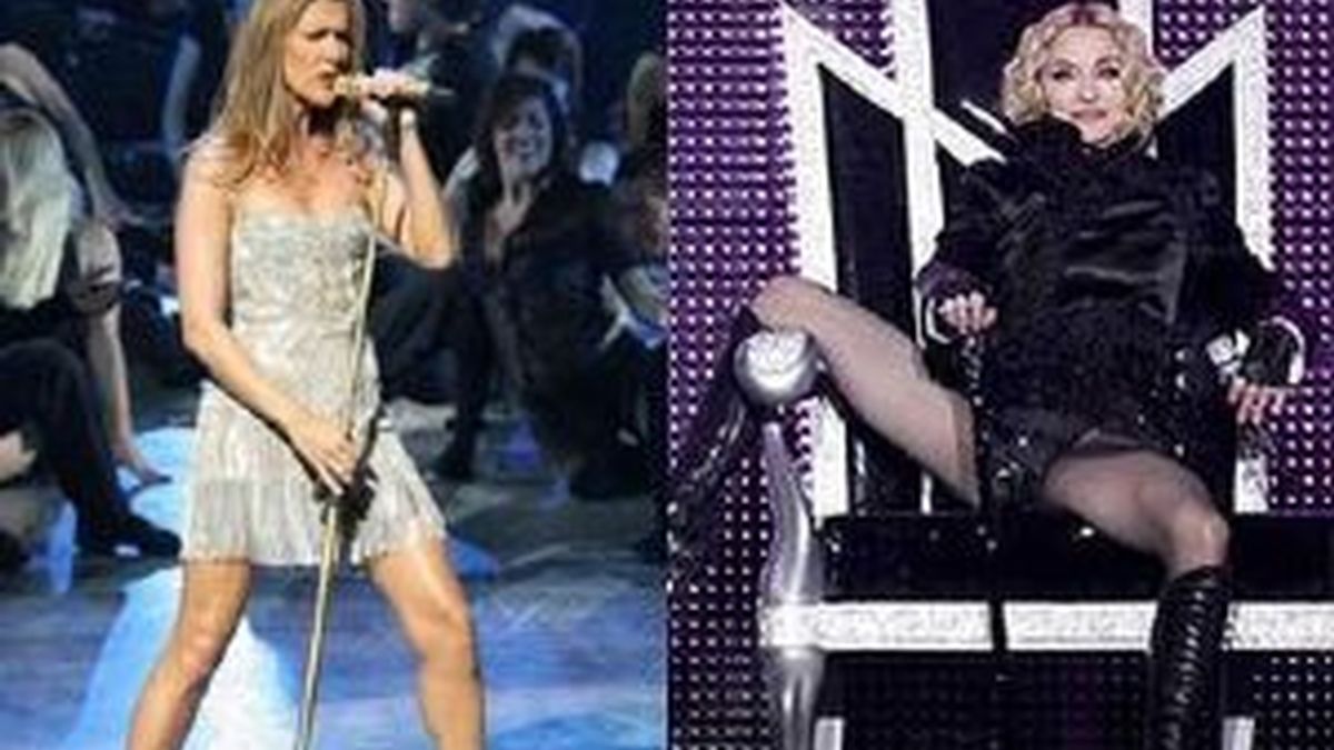 Las cantantes Celine Dion y Madonna. Foto: Archivo. Las cantantes Celine Dion y Madonna. Foto: Archivo.