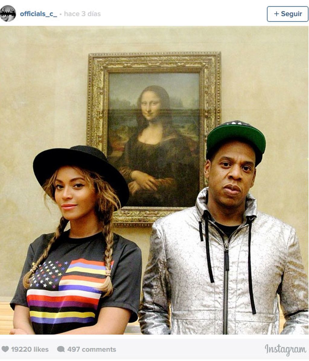 Beyoncé, Jay Z, selfie, La Gioconda, París Beyoncé, Jay Z, selfie, La Gioconda, París