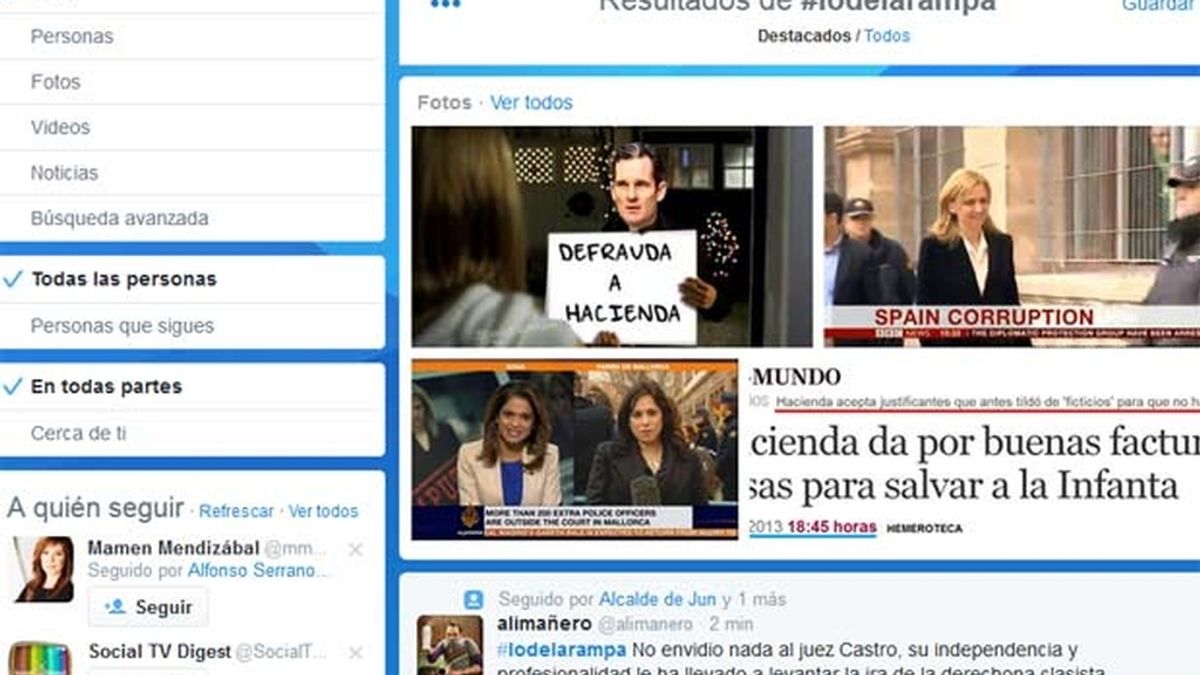 Palma y #lodelarampa se convierten en 'trending topic' por la declaración de la Infanta