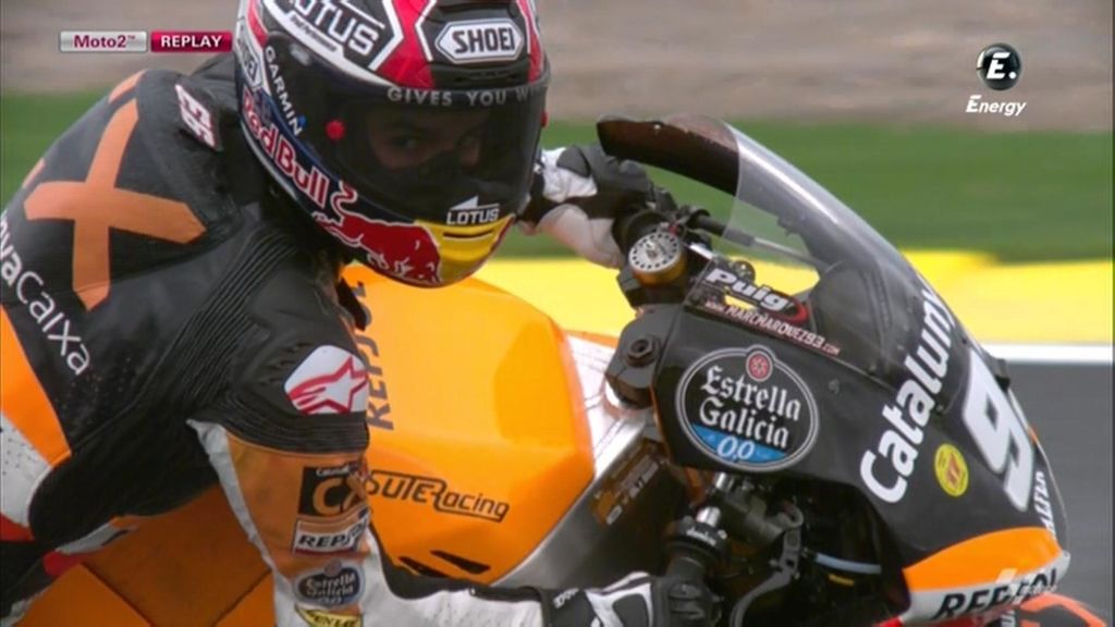 Márquez, de cerca durante la clasificación de Valencia