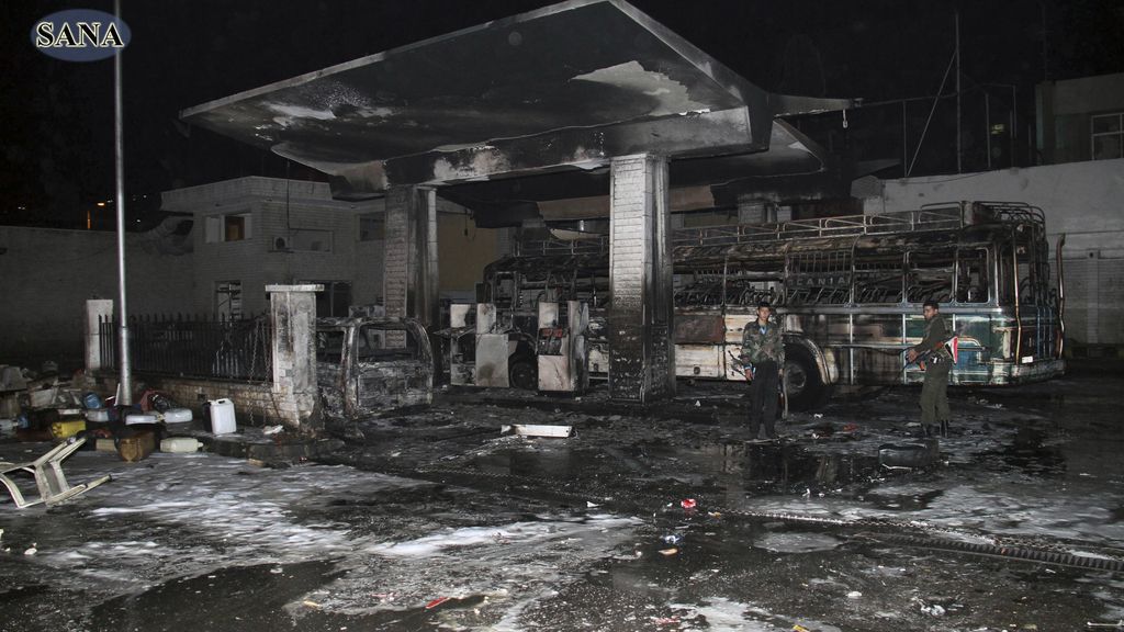 Atentado en una gasolinera en Barzeh al-Balad, Damasco, Siria