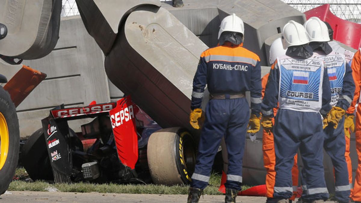 Accidente Carlos Sainz en los entrenamientos libres del Gran Premio de Rusia