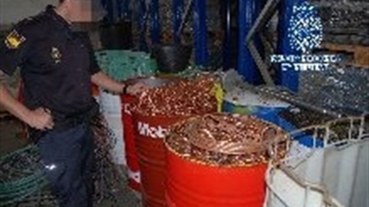 Incautadas 96 toneladas de metales robados en centros de residuos de toda España