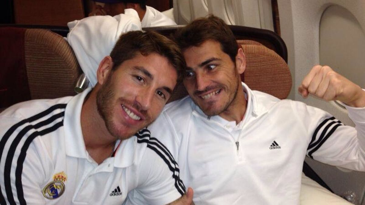 Iker y Sergio Ramos bromean