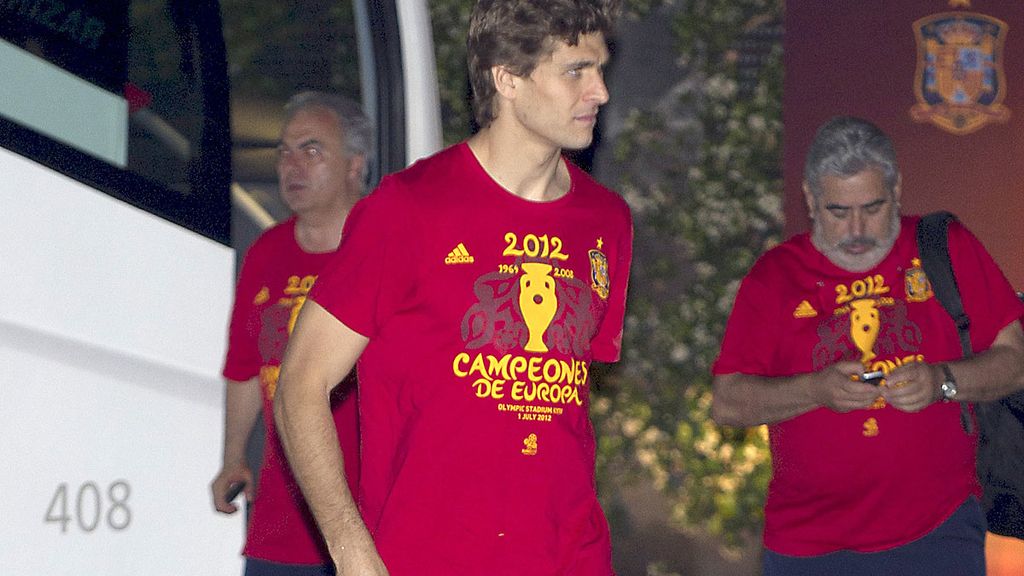 Llorente durante la fiesta de la Selección española
