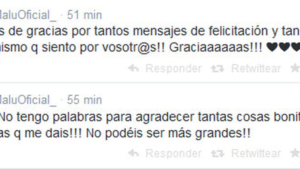 Tuits de Malú por su cumpleaños