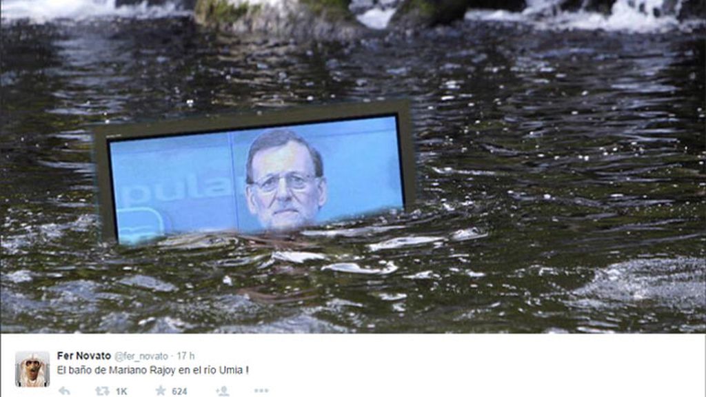 El baño del presidente en el río Umía