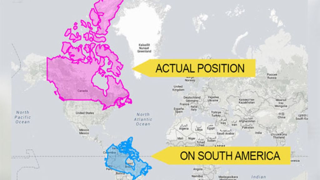 La proyección de Mercator distorsiona el tamaño de los países