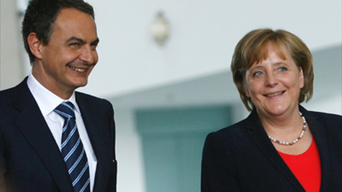 Zapatero y Angela Merkel