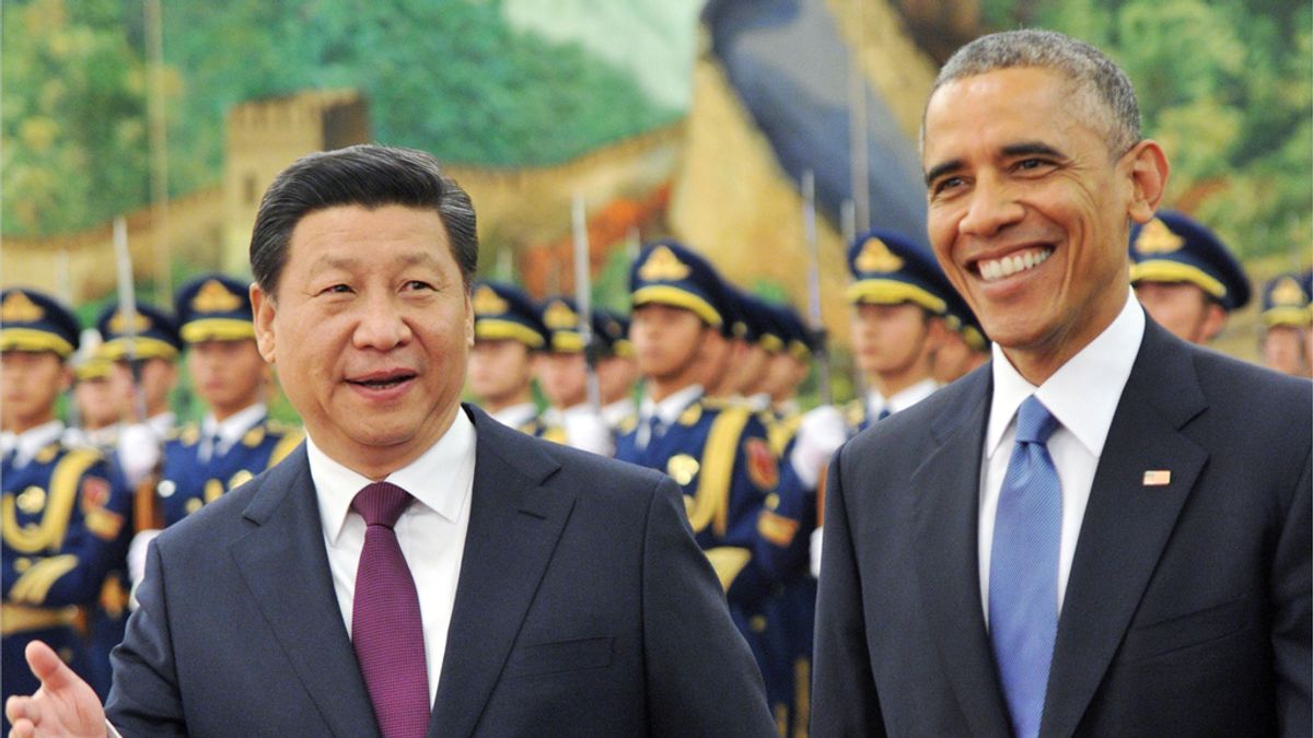 Xi Jinping recibe a Barack Obama a su llegada a China
