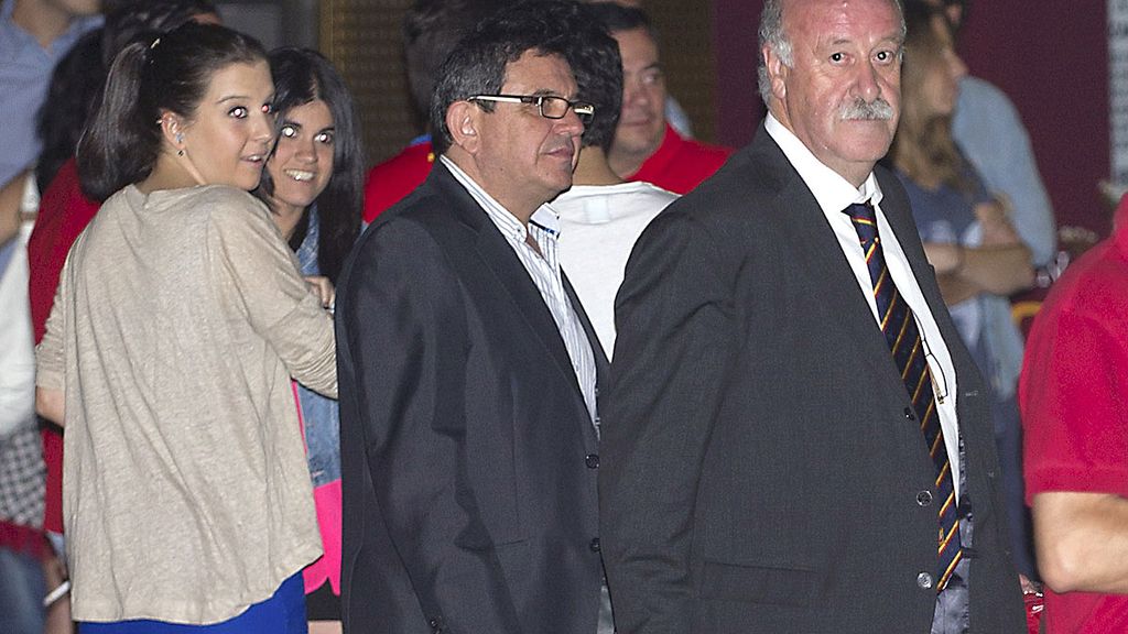 Vicente del Bosque durante la fiesta de la Selección española