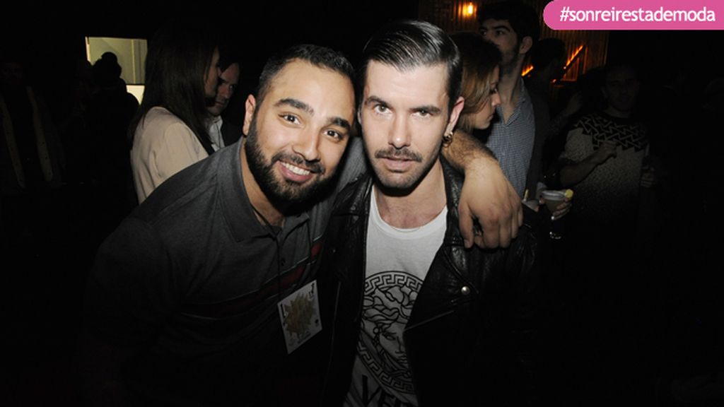 Tomás Palacios y Pedriño tras el desfile de Juanjo Oliva