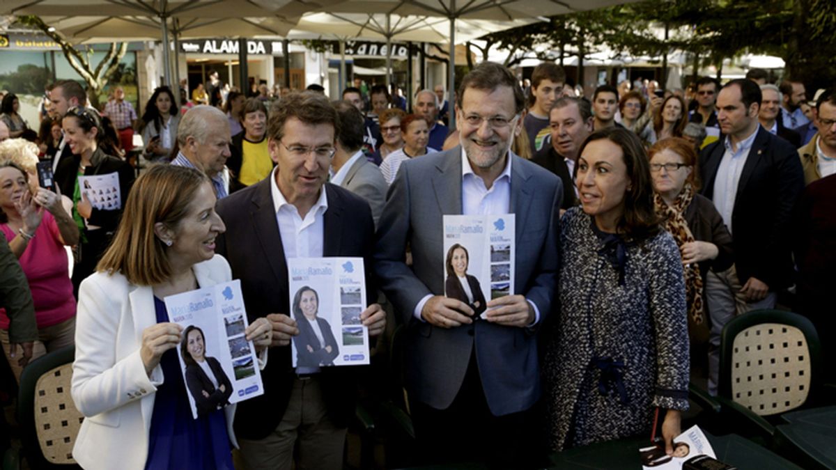 Mariano Rajoy, de campaña en Marín (Pontevedra)