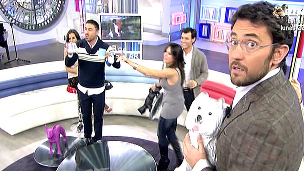 El atril, la parada, figuras de gatos y perros ¡y hasta las tazas!