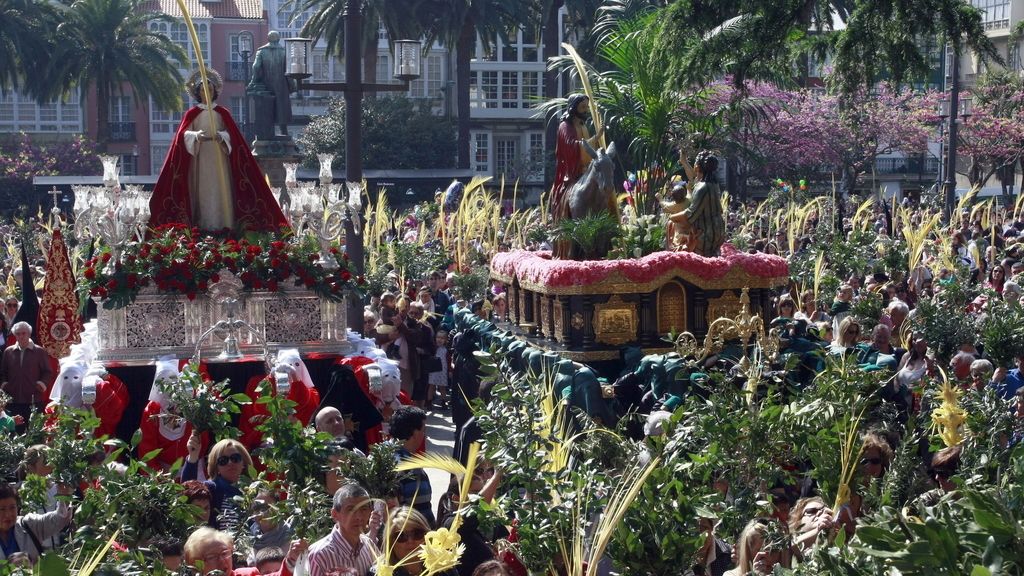 Procesión de la entrada triunfal de Jesús en Jerusalén , en Ferrol