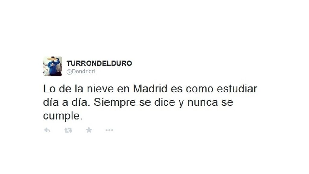 La 'no' nevada en Madrid, víctima de las bromas en Twitter