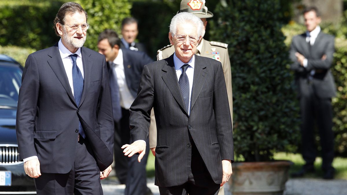 Mariano Rajoy y Mario Monti en Roma