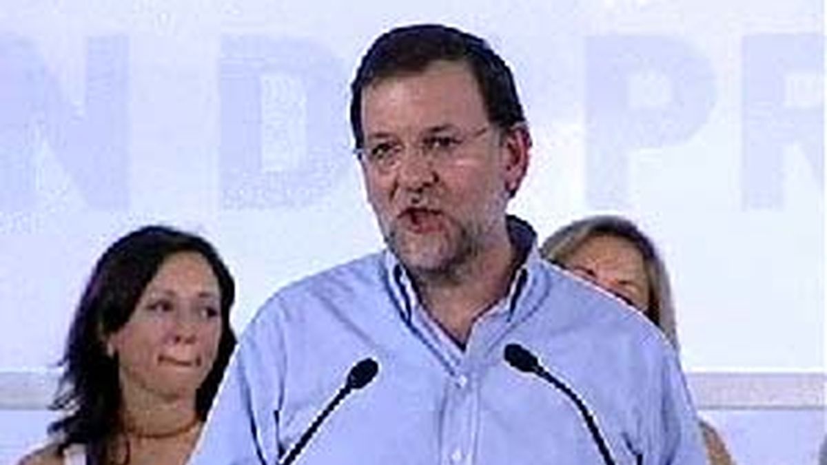Mariano Rajoy durante su intervención en Murcia. Foto: Atlas