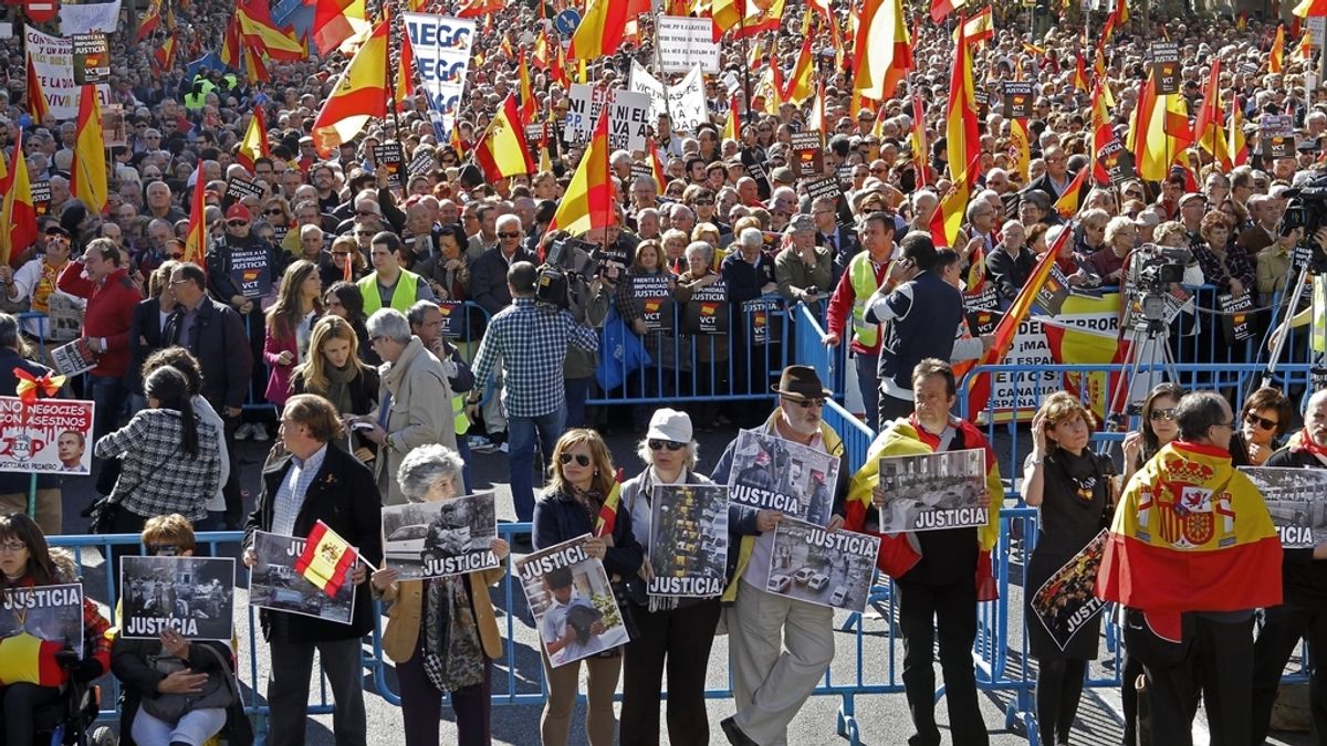 Concentración organizada en Madrid por la asociación Voces contra el Terrorismo