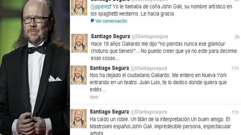 Despedida a Juan Luis Galiardo en Twitter