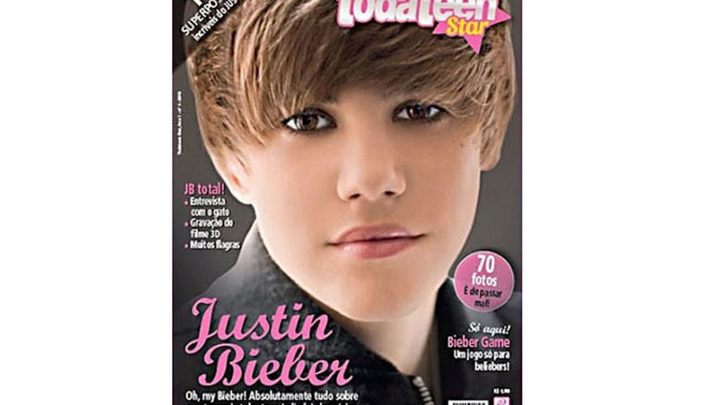 Justin Bieber demasiado maquillado