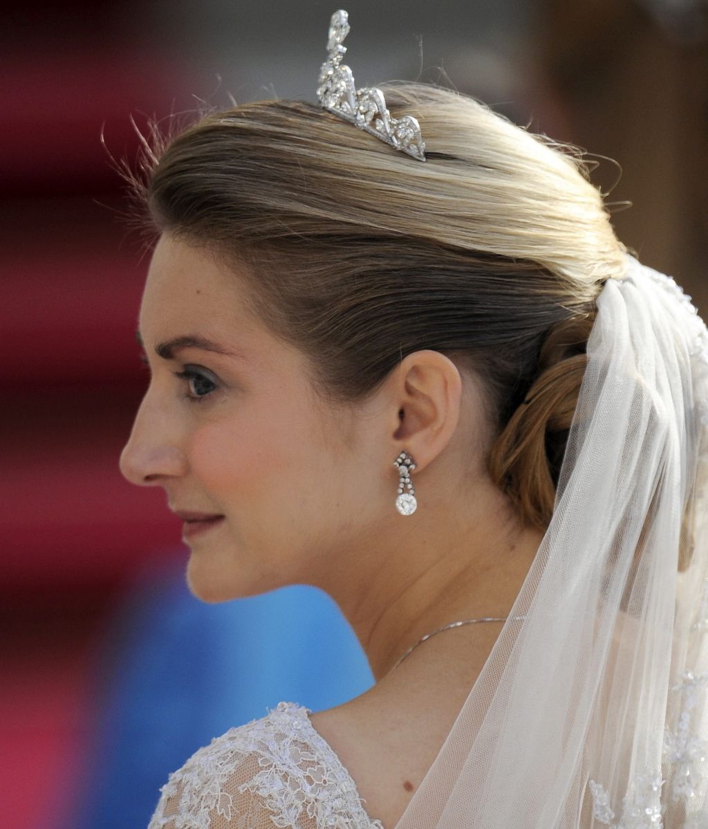 La novia, Stephanie de Lannoy, el día de su boda con Guillermo de Luxemburgo