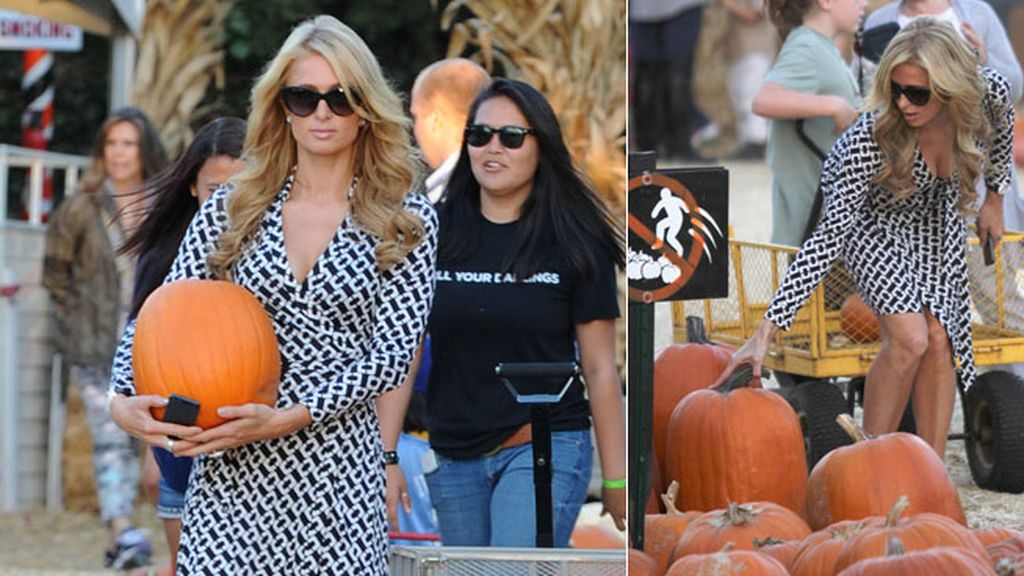 Paris Hilton fue a elegir su 'pumpkin' con mucho estilo
