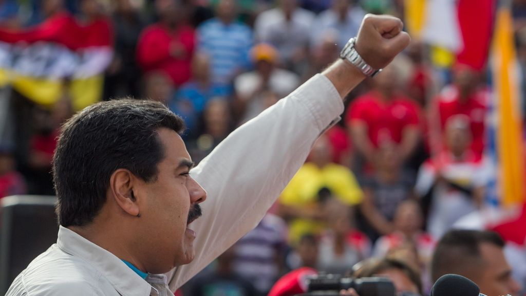 El presidente venezolano Nicolás Maduro participa en una marcha de apoyo a su gestiójn en Venezuela